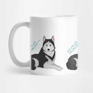 siberian husky dog pattern Mug